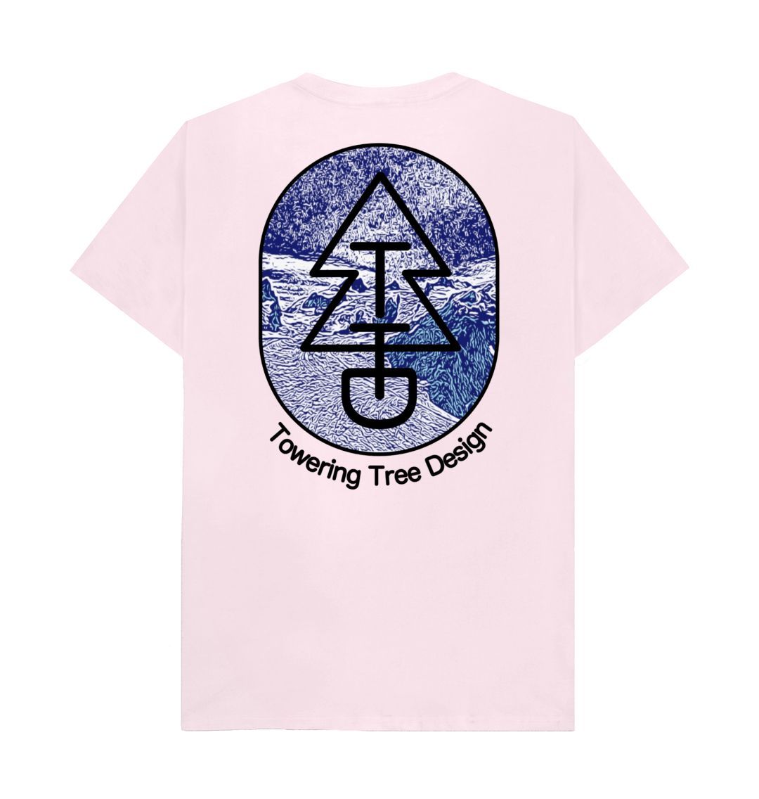 Pink Tree Tee - Blue Glacier