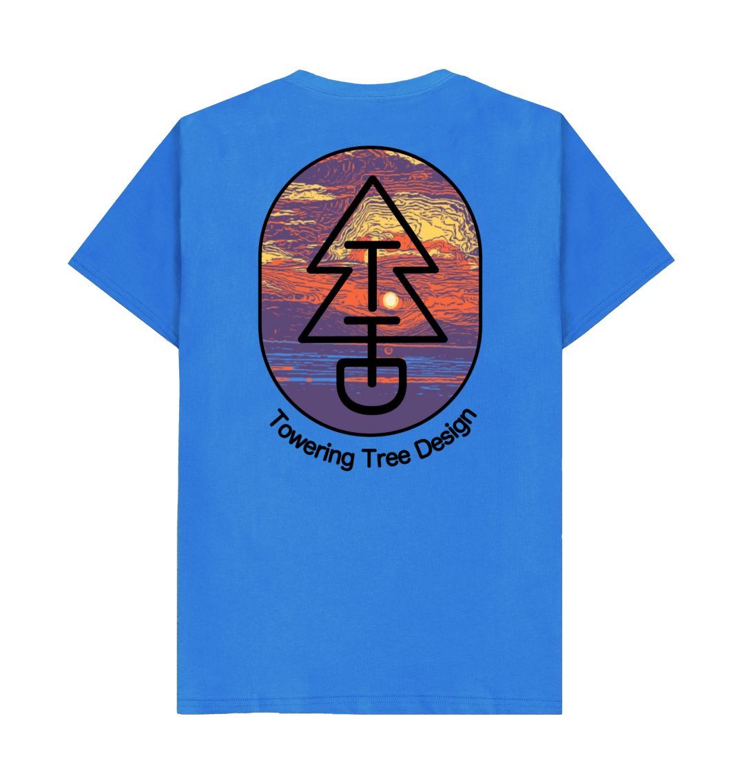 Bright Blue Tree Tee - Channel Sunset